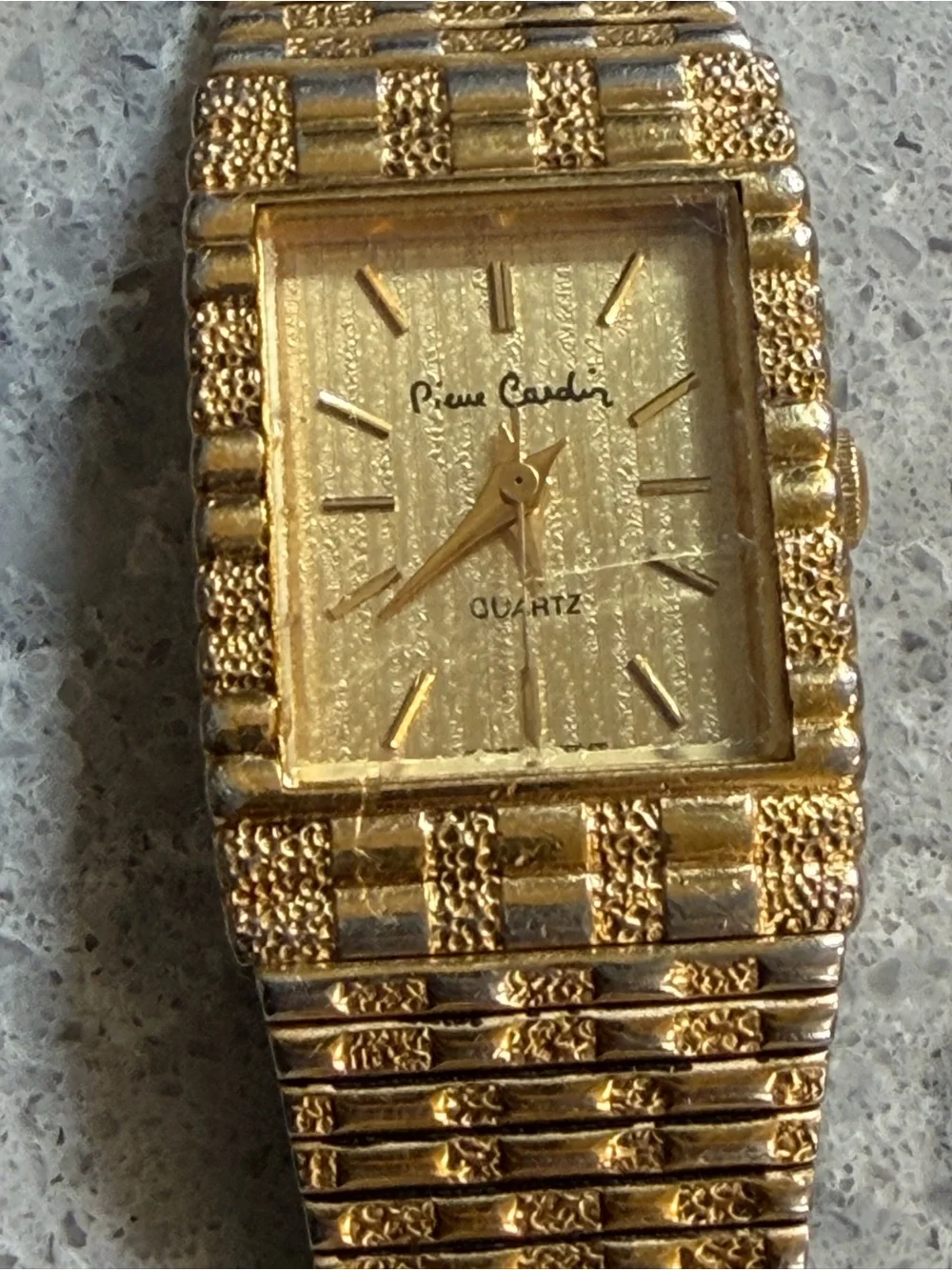 Pierre Cardin Gold-Tone Men’s Square Dial Bracelet Watch